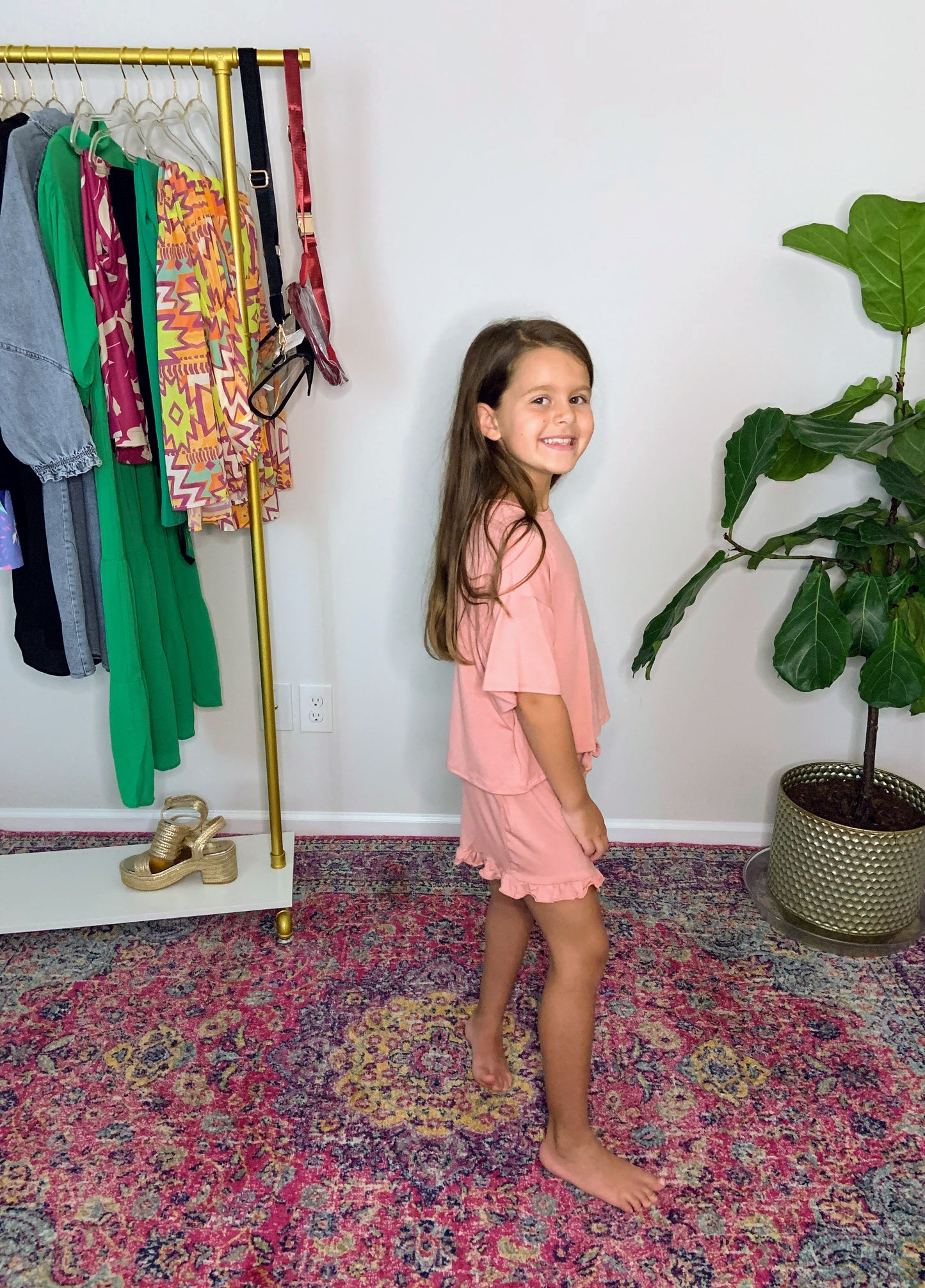 Girls Ruffled Lounge Wear Set