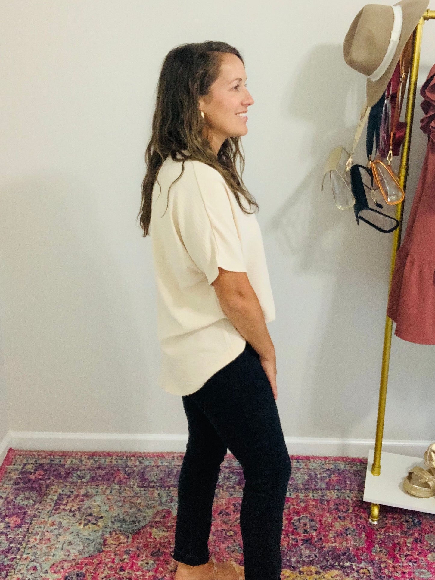 Solid V-Neck Top