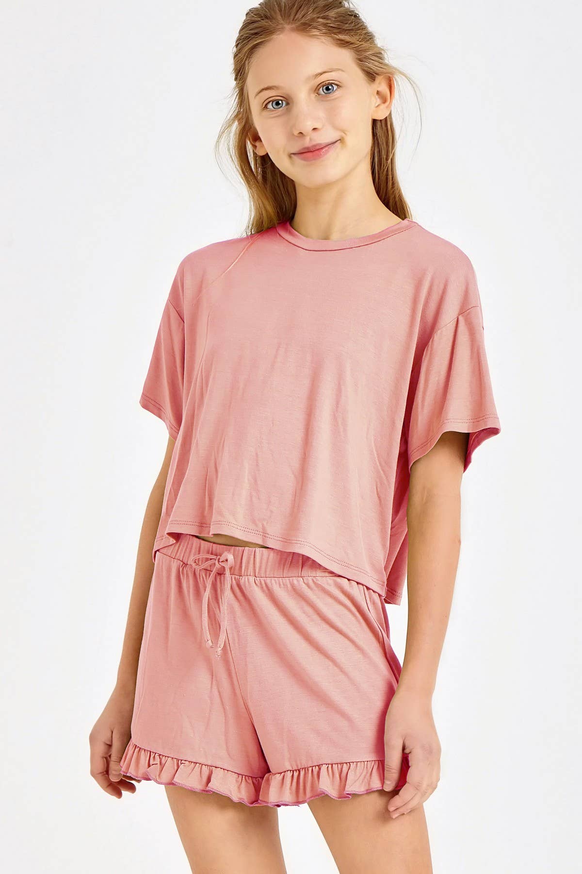 Girls Ruffled Lounge Wear Set