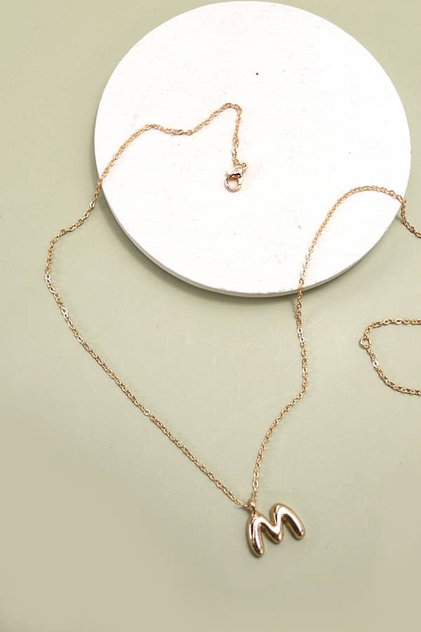 PERSONALIZED BUBBLE BALLOON INITIAL NECKLACE: G