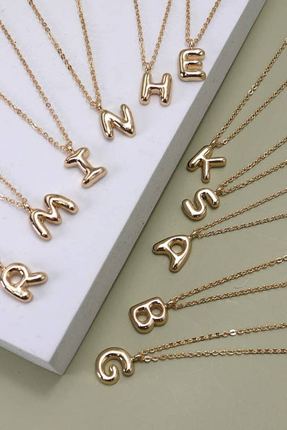 PERSONALIZED BUBBLE BALLOON INITIAL NECKLACE: L