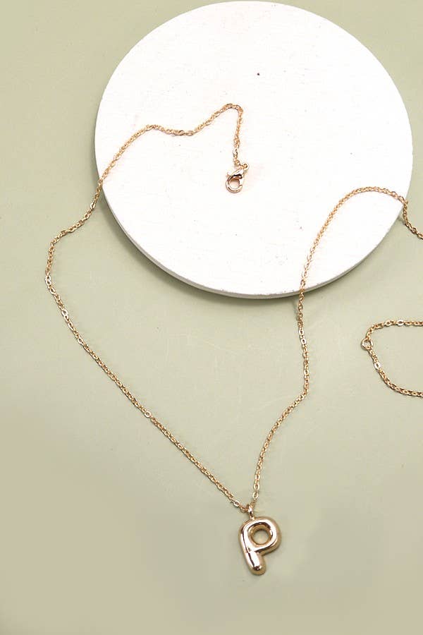 PERSONALIZED BUBBLE BALLOON INITIAL NECKLACE: I