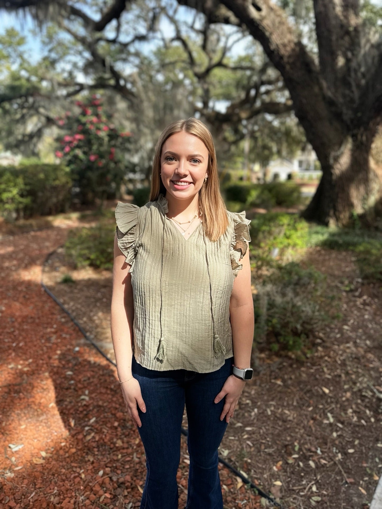 Green Vneck Top RTS