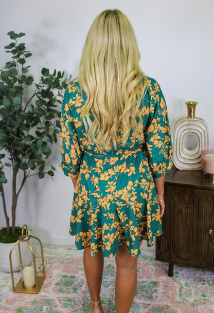 Green Floral Dress RTS