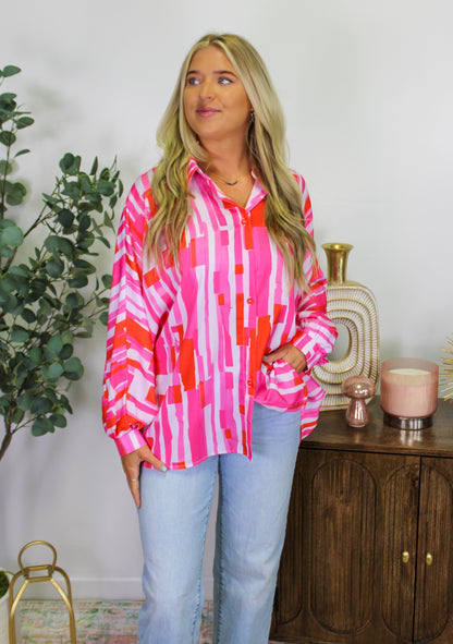 Pink Abstract Blouse LT