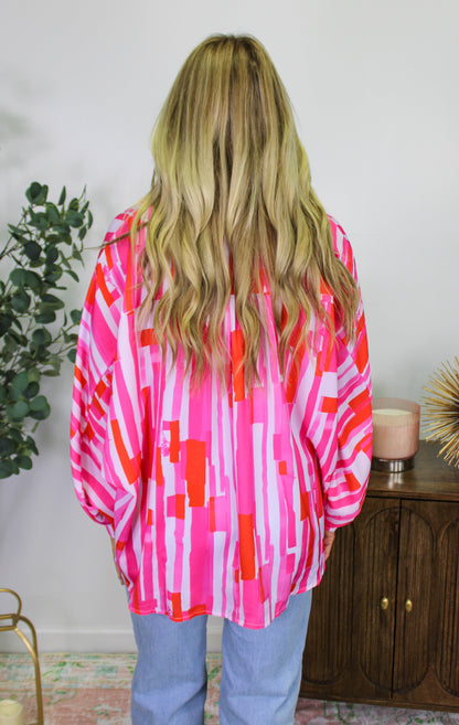 Pink Abstract Blouse RTS