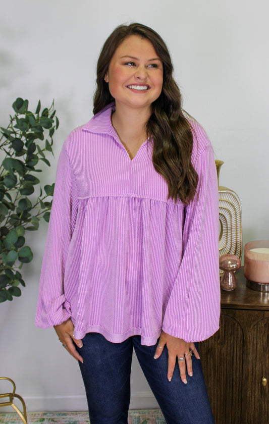 Purple Peplum Top RTS