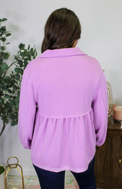 Purple Peplum Top RTS