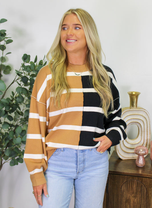 Black Striped Sweater RTS