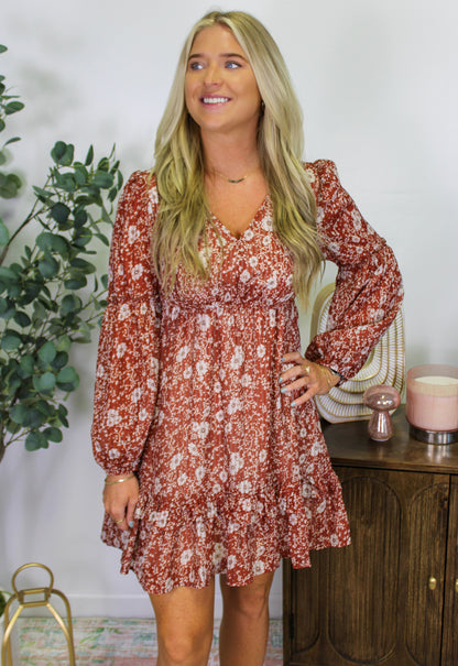 Brown Floral Dress LT