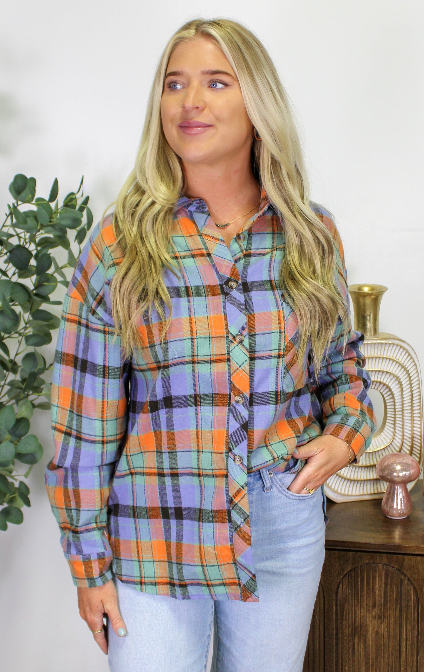 Orange Plaid Flannel RTS