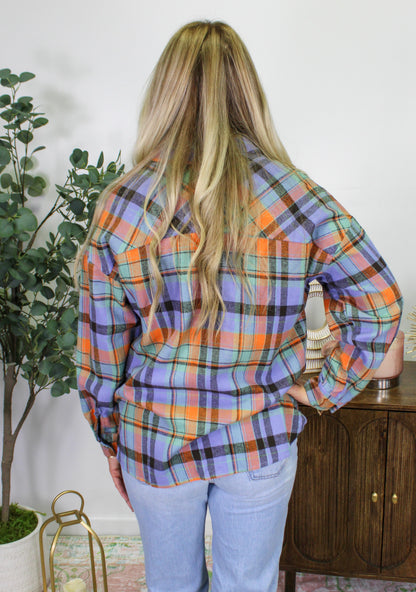 Orange Plaid Flannel RTS