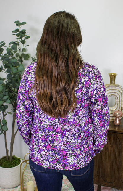 Purple Floral Blouse RTS