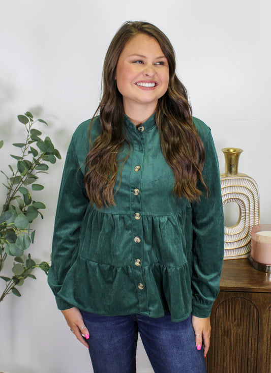 Green Corduroy Blouse LT