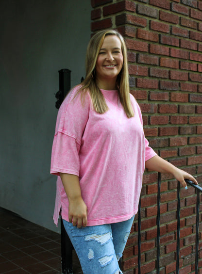 Pink Mineral Wash Top RTS