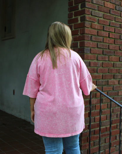 Pink Mineral Wash Top RTS