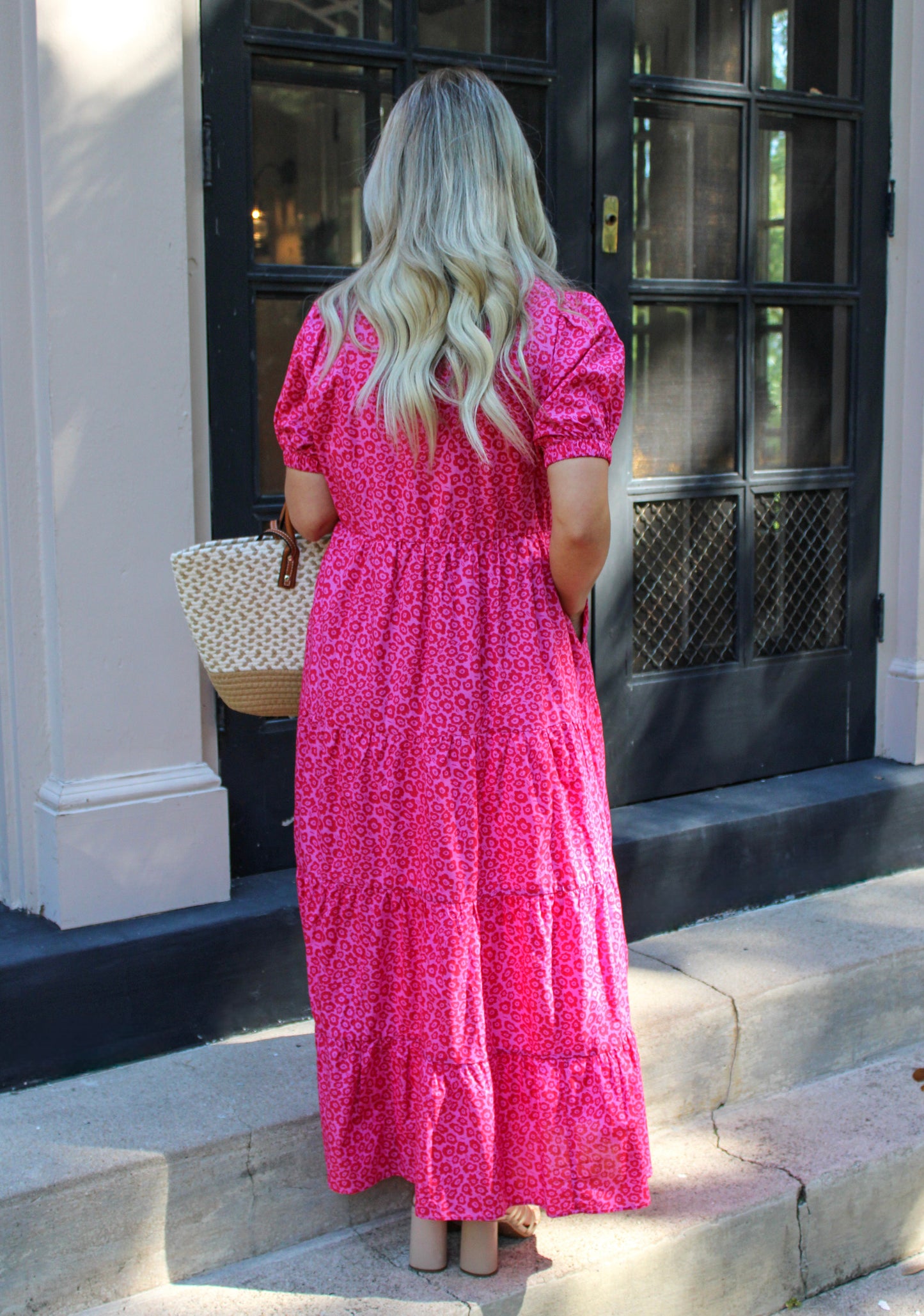 Pink Floral Puff Sleeve Maxi RTS