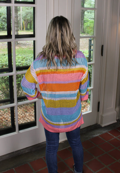 Rainbow Hollow Knit Sweater RTS