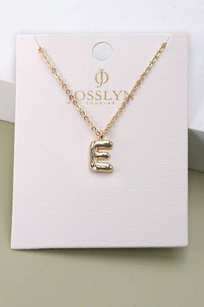 PERSONALIZED BUBBLE BALLOON INITIAL NECKLACE: L