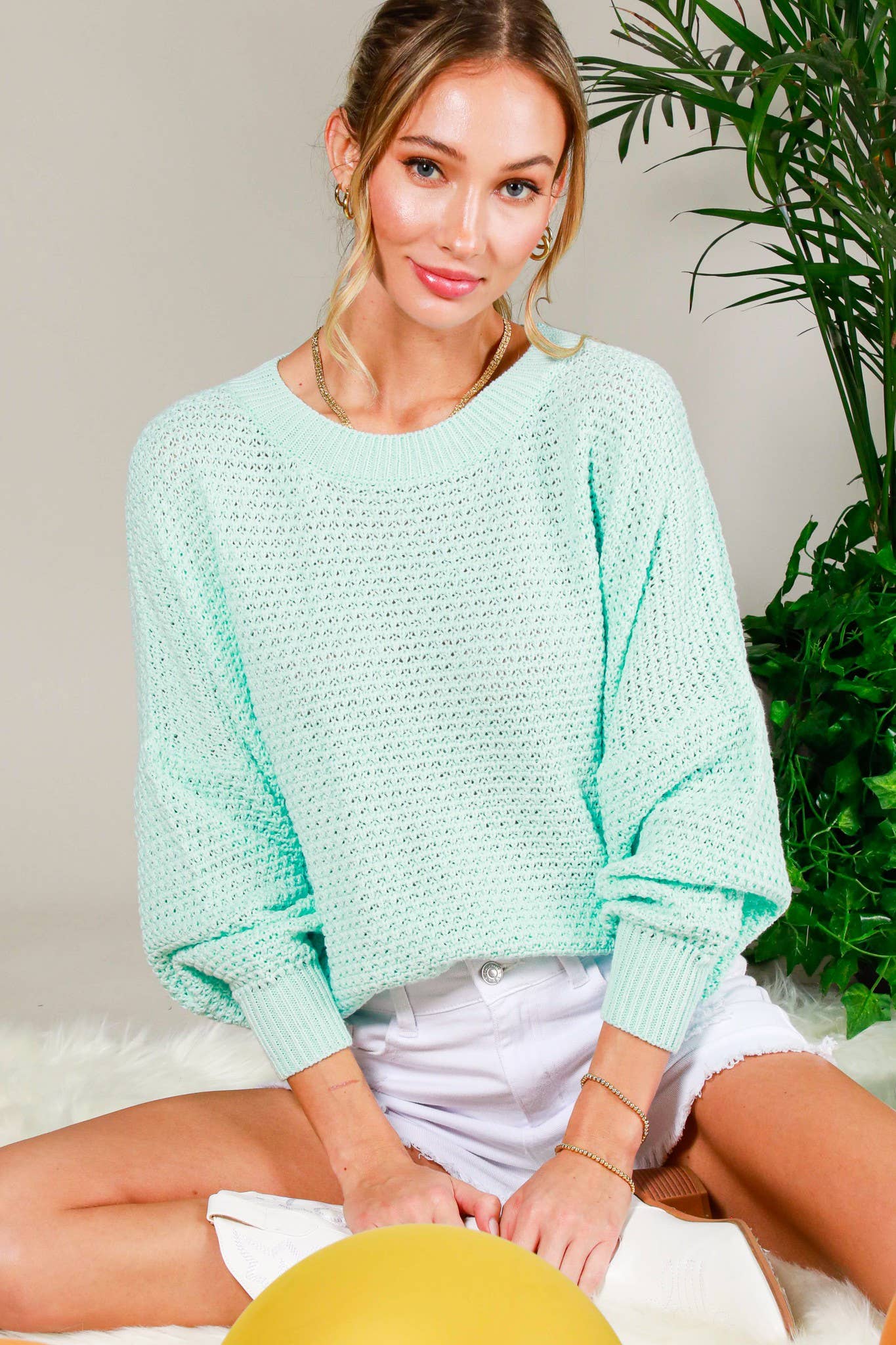 Mint textured sweater