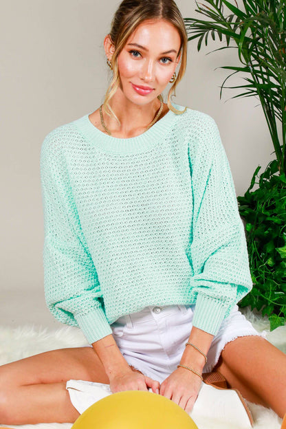 Mint textured sweater