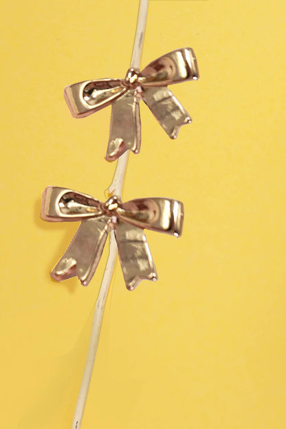 RADIANT GOLD MODERN BOW EARRINGS | 80E5491: GOLD