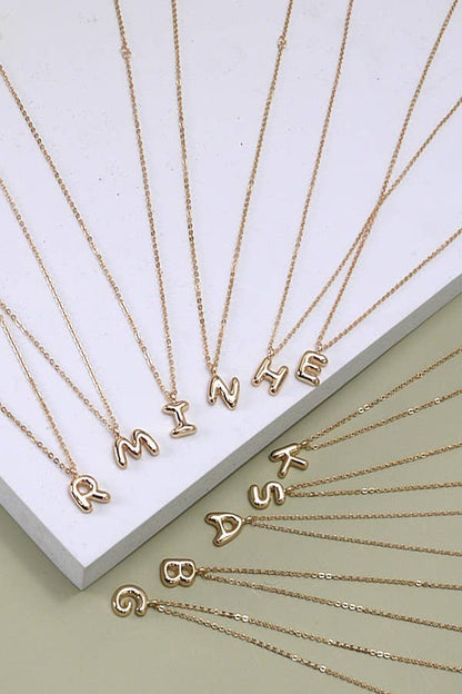 PERSONALIZED BUBBLE BALLOON INITIAL NECKLACE : A