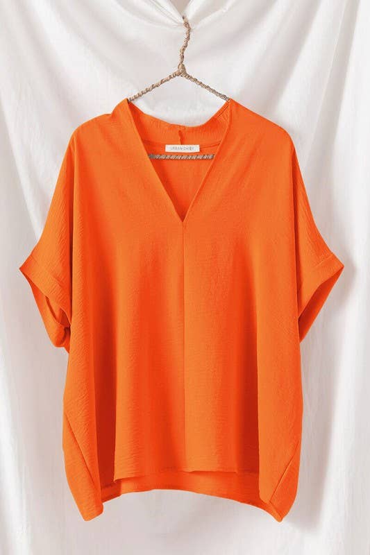 GAMEDAY OVERSIZED VNECK FOLDED SHORT SLEEVE TOP