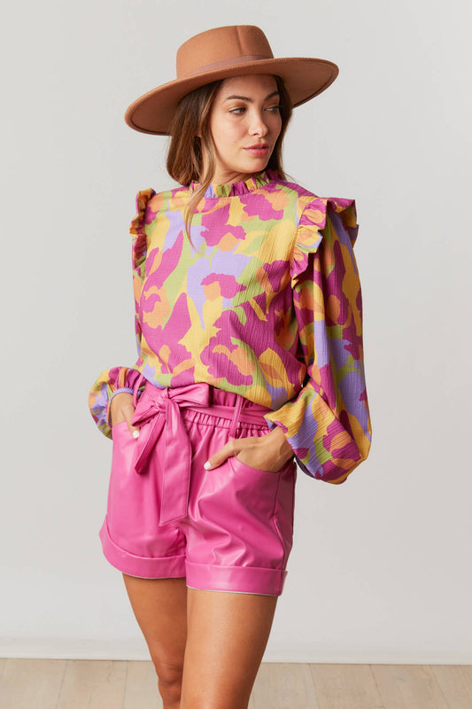 Abstract Floral Top