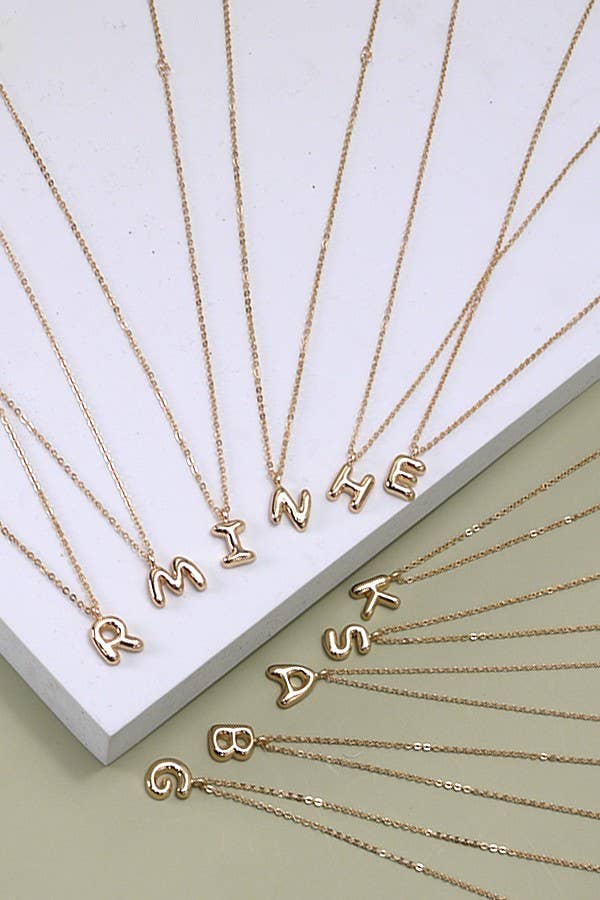 PERSONALIZED BUBBLE BALLOON INITIAL NECKLACE : J