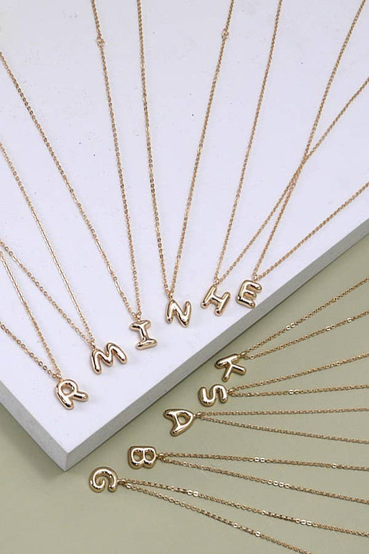 PERSONALIZED BUBBLE BALLOON INITIAL NECKLACE: H