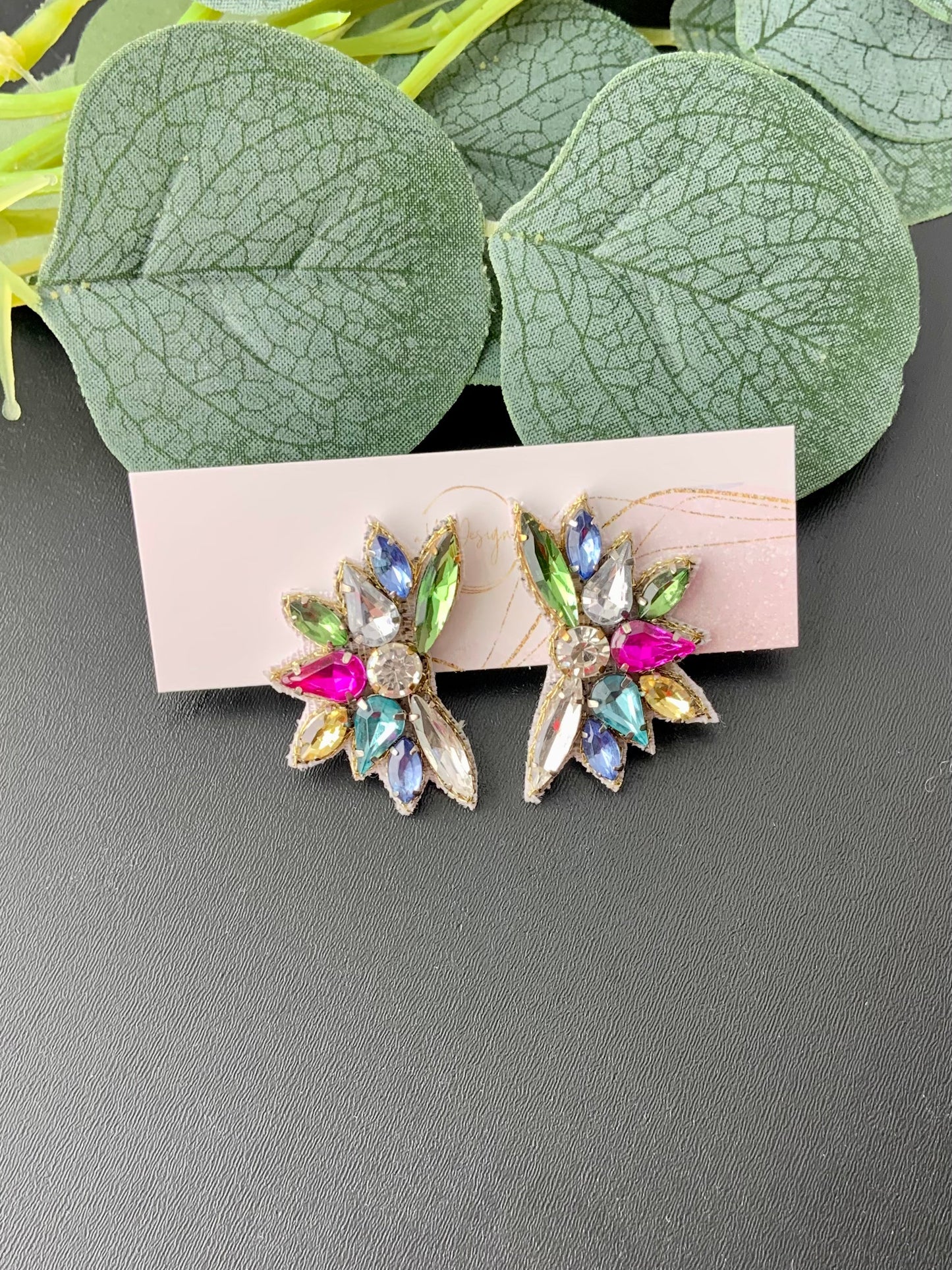 Sophie Bright Rhinestone Stud Earrings in Multi-Color